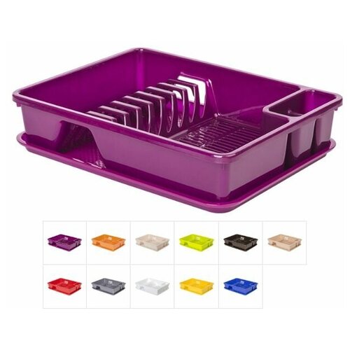 Сушилка для посуды с поддоном 30х40 см, DRINA (цвета в ассортименте) (10061)