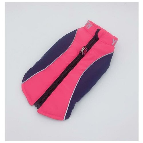 Куртка для собак со светоотражающими полосами / размер10 (ДС 25, ОГ 34, ОШ 24 см) / розово-фиолетовая