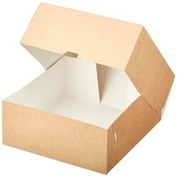 Коробка крафт для торта Eco Cake 6000, 25.5х25,5х10,5см, 5шт