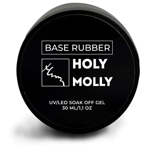 Купить HOLY MOLLY базовое покрытие Base Rubber, прозрачный, 30 мл, 50 г, бесцветный/прозрачный