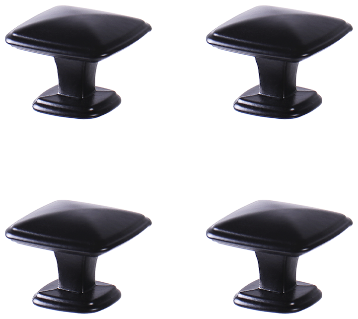 Мебельные ручки-кнопки 4 шт. Larvij для мебели/фасадов/кухни /материал алюминий/цвет черный