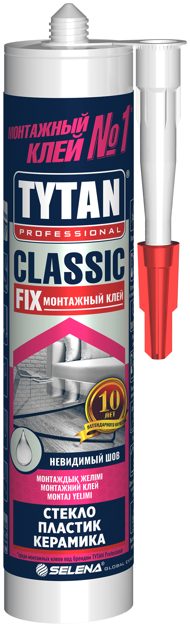 Клей монтажный "CLASSIC FIX" прозрачный 310 МЛ (12) "TYTAN PROFESSIONAL - фотография № 1