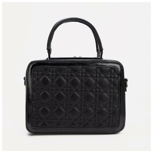 фото Саквояж, отдел на молнии, длинный ремень, цвет чёрный gorodok