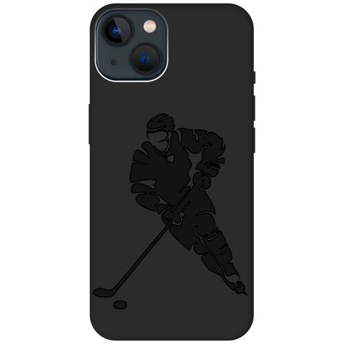 Силиконовый чехол на Apple iPhone 13 Mini / Эпл Айфон 13 мини с рисунком Hockey Soft Touch черный