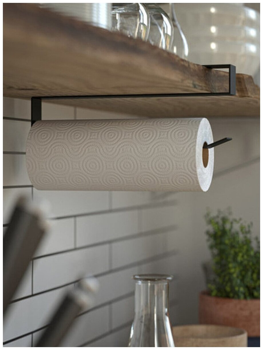 Держатель для бумажных полотенец держатель для мусорных пакетов металлический черный Zurkibet