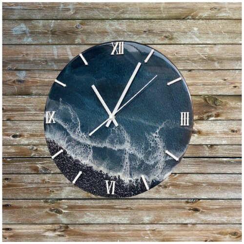 Авторские часы Черное море (ручная работа, размер d30),часы настенные/часы настенные бесшумные/часы настенные на кухню
