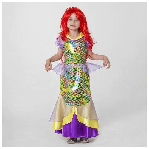 фото Карнавальный костюм "русалка", платье, пояс, парик, р-р 32, рост 122-128 см страна карнавалия
