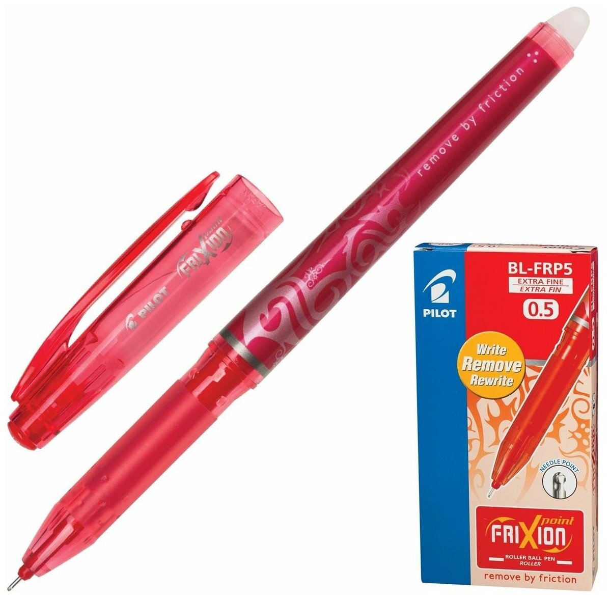 Ручка гелевая PILOT BL-FRP5 Frixion Рoint резин.манжет. 0,25мм красный - фотография № 6