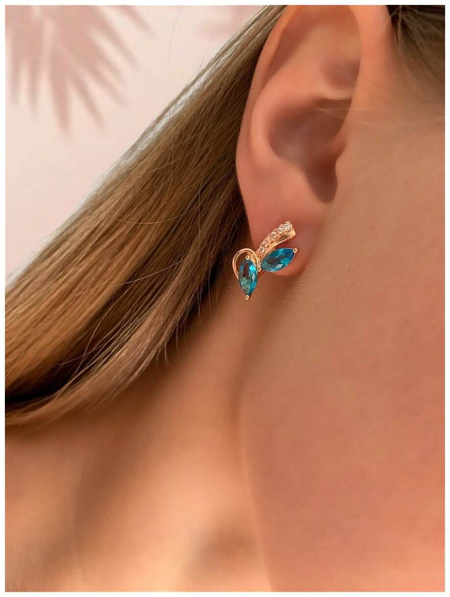 Серьги Baryshnikov, размер 10 мм, голубой — фото 1