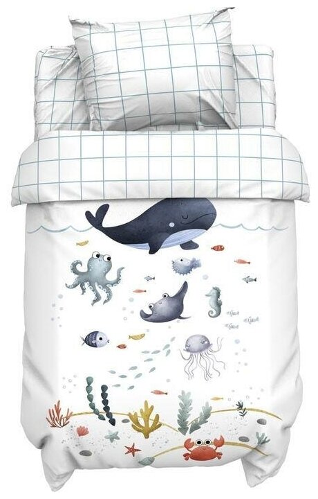 фото Постельное белье Крошка Я «Морские друзья» 112*147 см, 60*120+20 см, 40*60 см