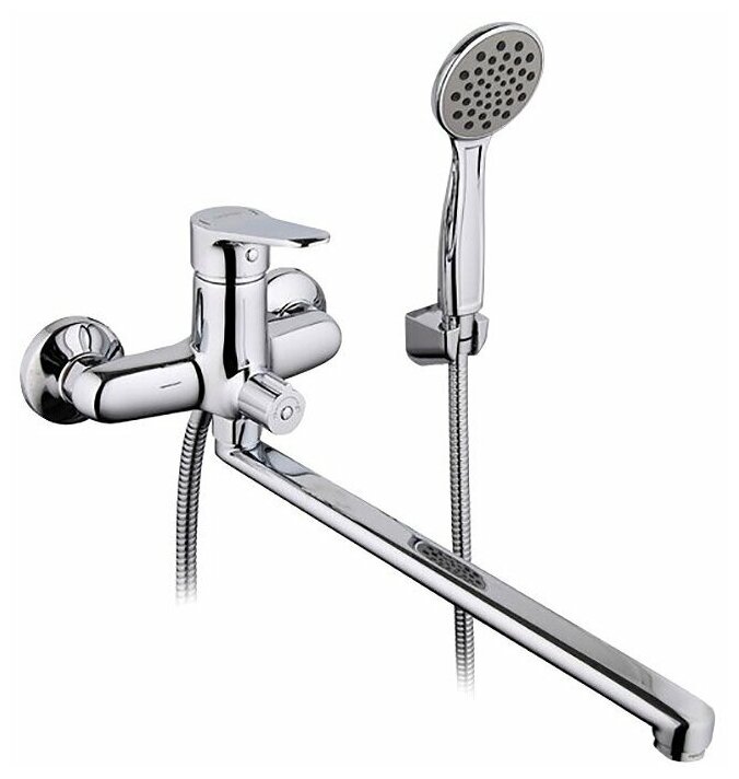 Смеситель GAPPO для ванной, однорычажный, излив 35 см, дивертер в корпусе, хром, G2236