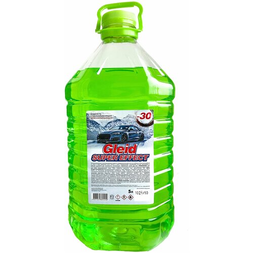 Незамерзайка, Жидкость для стеклоомывателя Gleid super effect без запаха, -30°C, 5 л.