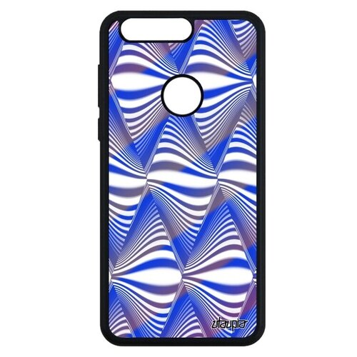 фото Противоударный чехол на телефон // honor 8 // "иллюзия волны" преломление ромб, utaupia, голубой