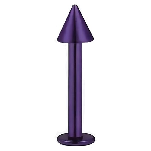 Пирсинг в губу (ухо) лабрет стрелка фиолетовый
