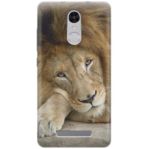 фото Силиконовый чехол на xiaomi redmi note 3 / note 3 pro / сяоми редми ноут 3 / ноут 3 про с принтом "спокойный лев" gosso