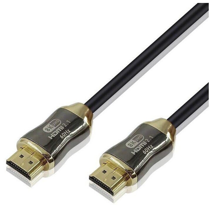 фото Vcom Кабель HDMI 19M/M, ver. 2.1, 8K@60 Hz 1m метал разъемы, нейлоновая оплетка Telecom Telecom HDMI (m) - HDMI (m) 1м