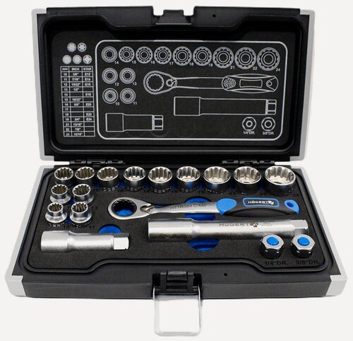 Изображение товара Набор инструментов HOEGERT 1/4 63 предмета, инструментальная сталь