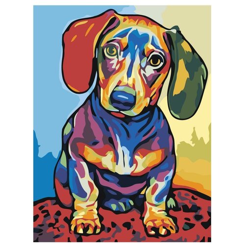Картина по номерам, Живопись по номерам, 75 x 100, A102, собаки, животные, цветной, поп-арт