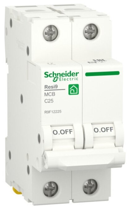 Выключатель автоматический 25А 2П двухполюсный характеристика C 6кА RESI9 R9F12225 Schneider Electric