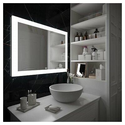 Зеркало Континент Relax LED, 91,5*68,5 см, LED подсветка, сенсорный выключатель - фотография № 1