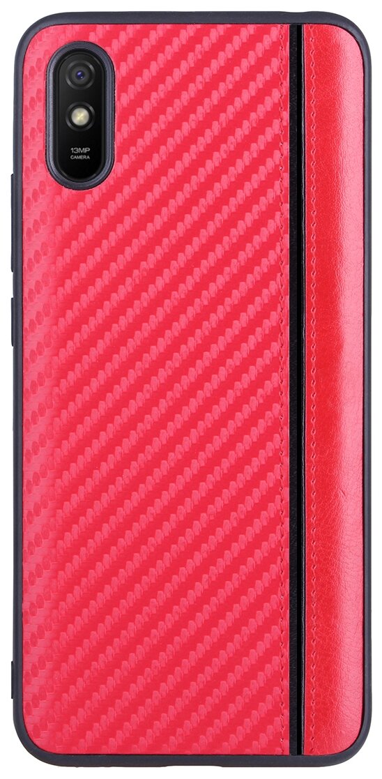 Чехол накладка G-Case Carbon для Xiaomi Redmi 9A, красная