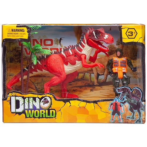 Купить Набор игровой Мир динозавров (большой динозавр, фигурка человека, акссесуары), в коробке - Junfa Toys [WA-14231]