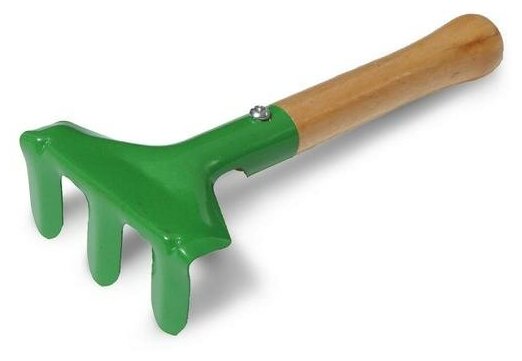 Набор садового инструмента, 3 предмета: грабли, совок, лопатка, длина 20 см, деревянная ручка - фотография № 4