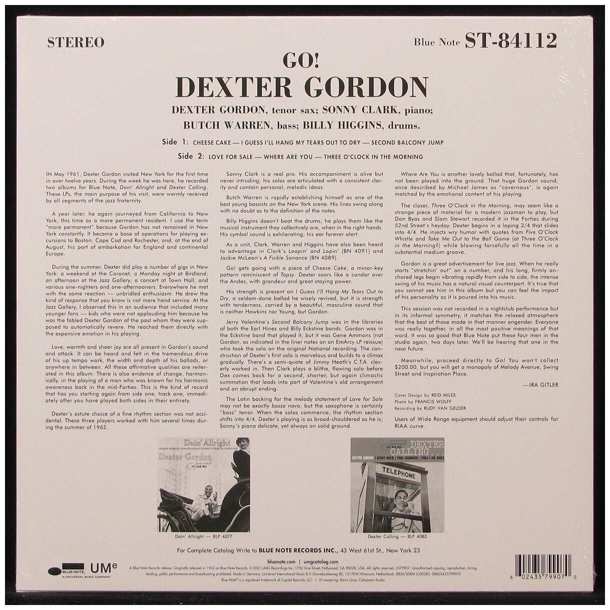 Виниловая Пластинка Dexter Gordon Go! (0602435799070) Universal Music - фото №2