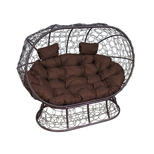 Диван M-group лежебока на подставке с ротангом коричневый коричневая подушка 28050₽