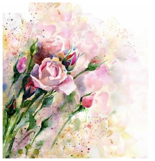 Постер на холсте Розовые розы (Pink roses) 50см. x 50см.