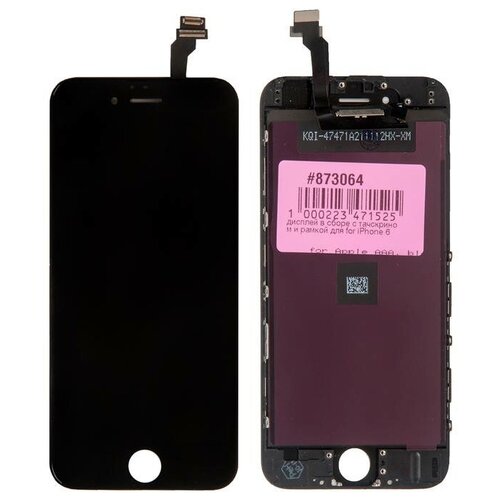Дисплей PD в сборе с тачскрином для Apple iPhone 6, черный display дисплей pd в сборе с тачскрином для apple iphone 6 черный