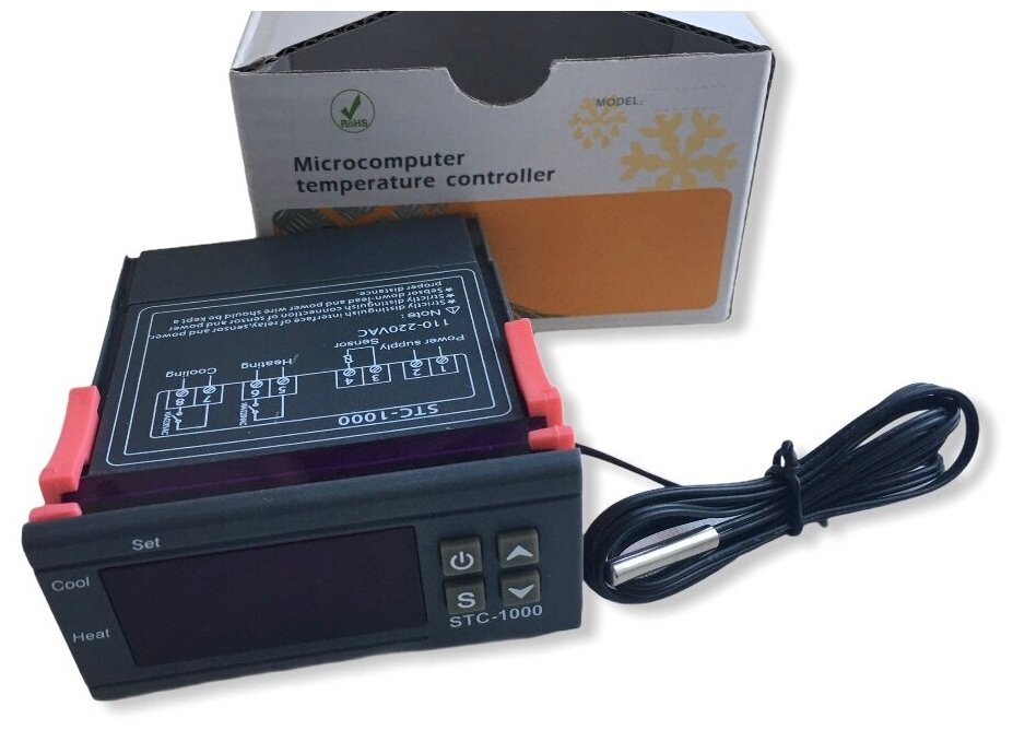 Терморегулятор / термостат цифровой STC-1000 на 2*10A . 220 Вольт.