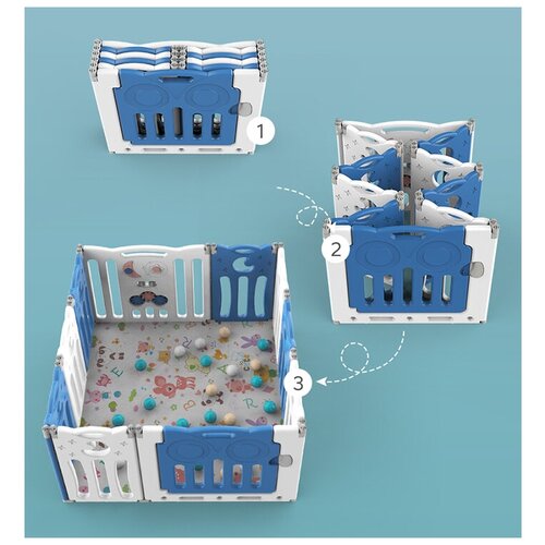 Манеж-ограждение Floopsi L-ZDWL06 (179х179) pink (складной)