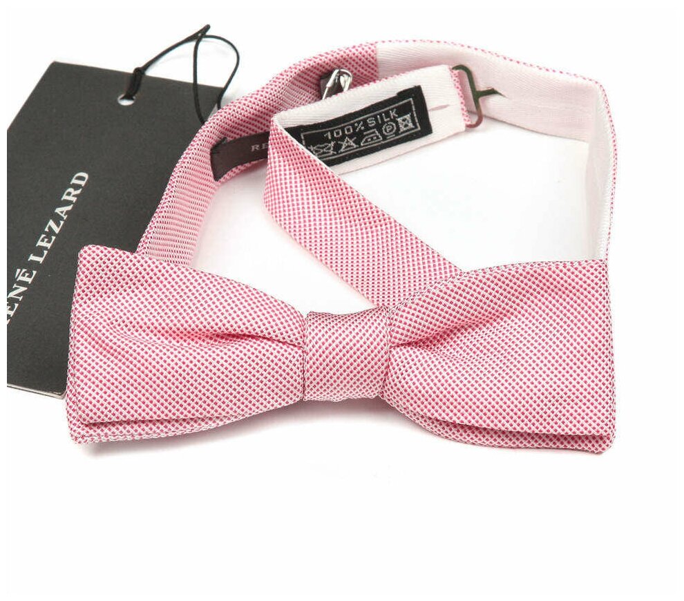 Молодежный галстук бабочка-самовяз в розовых тонах Rene Lezard 64764 
