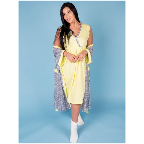 фото Комплект трикотажные сезоны, размер 50, желтый, серый