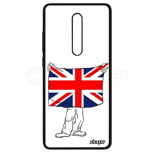 фото Защитный чехол на смартфон // xiaomi mi 9t pro // "флаг английский с руками" стиль государственный, utaupia, белый