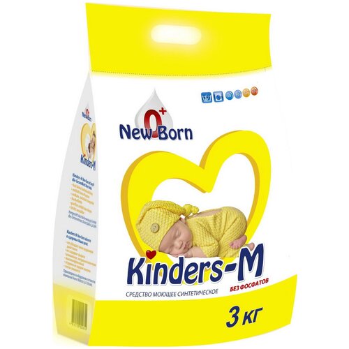 Стиральный порошок Бархiм Бархим для детского белья с первых дней жизни Kinders-M New Born 3 кг. Машинная и ручная стирка KM-NB3000