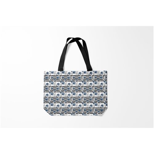 фото Сумка-шоппер / 46х35 см / популярные иллюстрации / полосы акварельный полосатый узор burnettie