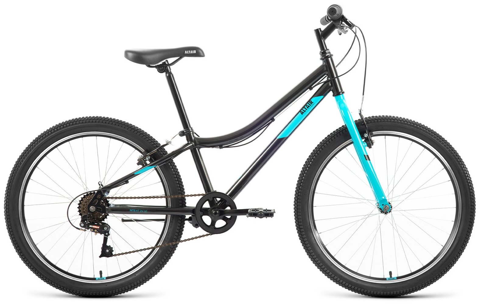 Велосипед ALTAIR MTB HT 24 1.0 2022 рост 12" черный/голубой