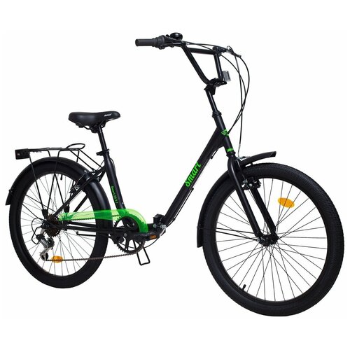 Складной велосипед Аист Smart 24 7-скор Shimano черно зеленый 2022 Минский Велозавод Беларусь 1482000₽