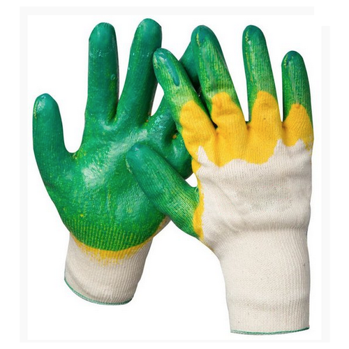 перчатки 2 ой облив зеленые Перчатки рабочие 2-ой облив(10пар)