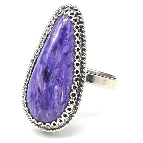 Кольцо Радуга Камня, чароит, размер 17, фиолетовый