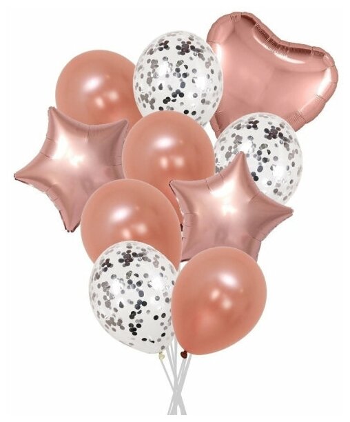 Набор воздушных шаров на день рождения с шариками конфетти - 10шт