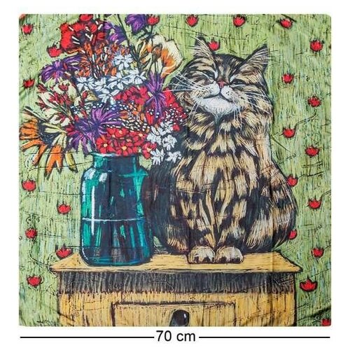 фото Шелковый платок букет для любимой мамы (н. леоновой) размер: 70*70 см artangels