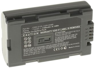 Аккумуляторная батарея iBatt 1100mAh для Panasonic NV-DA1, NV-DS11, NV-DS55, NV-EX3