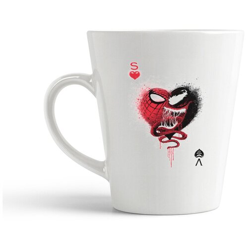 фото Кружка-латте coolpodarok человек паук и веном сердце арт масть