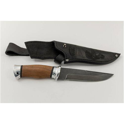 фото Златоустовский туристический нож «лондон - спецназ» н8, сталь черный дамаск (у10а-7хнм), рукоять: дюраль, орех ооо "ззосс"