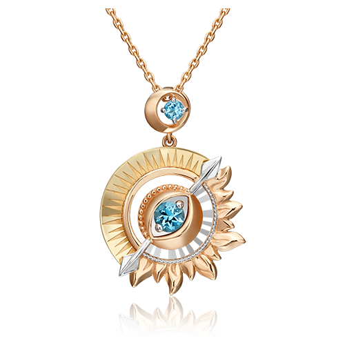 PLATINA jewelry Золотая подвеска с топазом 03-3255-00-201-1140-76