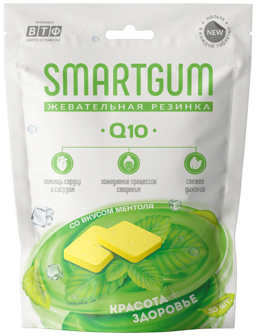 Smartgum Q10 жев. рез., 30 шт., мята