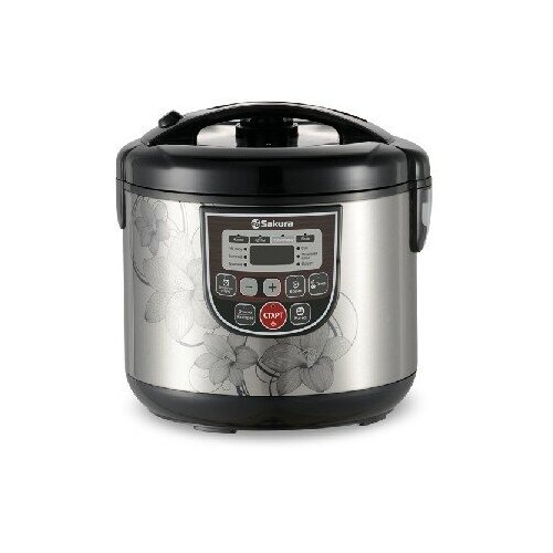 Мультиварка SAKURA SA-7753B 800 Вт 5 л серебристыйчерный 540900₽